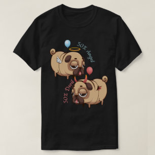 Cute Pug Angel/Devil T-shirt