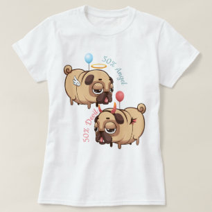 Cute Pug Angel/Devil T-Shirt