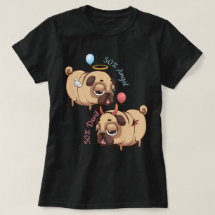 Cute Pug Angel/Devil T-shirt