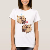 Cute Pug Angel/Devil T-shirt (Voorkant)