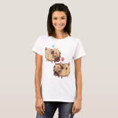 Cute Pug Angel/Devil T-shirt (Voorkant volledig)