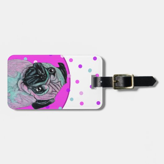 Cute pug bagagelabel (Voorkant horizontaal)