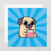 Cute Pug Bedankkaart (Voorkant / Achterkant)