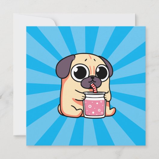 Cute Pug Bedankkaart (Voorkant)
