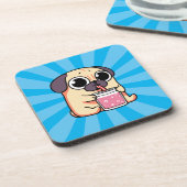 Cute Pug Bier Onderzetter (Linkerzijde)