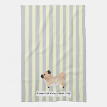 Cute Pug blue en crème striped