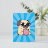 Cute Pug Briefkaart (Staand voorkant)
