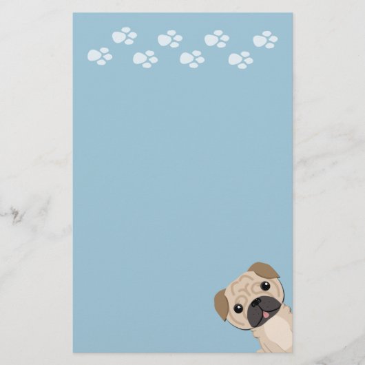 Cute pug briefpapier (Voorkant)