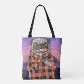 Cute Pug Canvas tas (Achterkant)