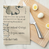 Cute Pug Cartoon Dog citeert keukenhanddoek (Quarter Fold)