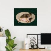 Cute Pug & Cat-Poster Poster (Thuiskantoor)