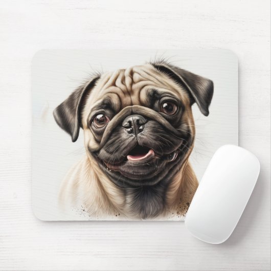 Cute Pug chilling Best Dog Mam Ever Muismat (Met muis)