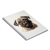 Cute Pug chilling Best Dog Mam Ever Notitieboek (Rechterzijde)