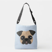 Cute Pug Cross Body Canvas tas (Voorkant)