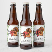 Cute Pug Dank u Baby shower Bier Etiket (Flessen)