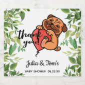 Cute Pug Dank u Baby shower Bier Etiket (Enkel label)