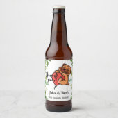 Cute Pug Dank u Baby shower Bier Etiket (Voorkant)