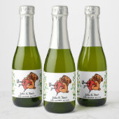 Cute Pug Dank u Baby shower Favor Mini Sparkling Wijnetiket (Flessen)