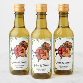 Cute Pug Dank u Baby shower Mini Wijn Etiket (Flessen)