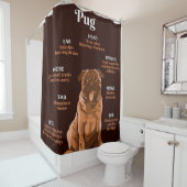 Cute Pug Dog Body Dierenvriend Douchegordijn (In situ)