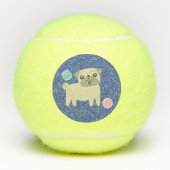 Cute Pug Dog Cartoon op maat Tennisballen (Voorkant)