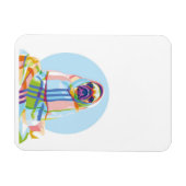 Cute Pug Dog Colorful in Blanket Magneet (Horizontaal)
