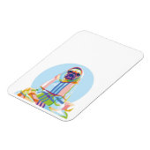 Cute Pug Dog Colorful in Blanket Magneet (Linkerzijde)