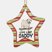 Cute Pug Dog Cool of Dad Kerstmis Keramisch Ornament (Links)