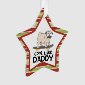 Cute Pug Dog Cool of Dad Kerstmis Ornament (voorkant)