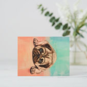 Cute Pug dog | Cute Pug Lover Feestdagenkaart (Staand voorkant)