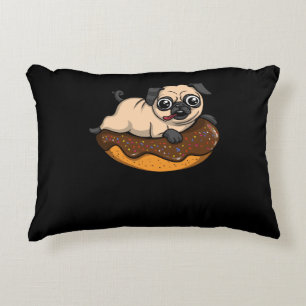 Cute Pug Dog Donut Lover Pet Accent Kussen