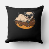 Cute Pug Dog Donut Lover Pet Kussen (Voorkant)