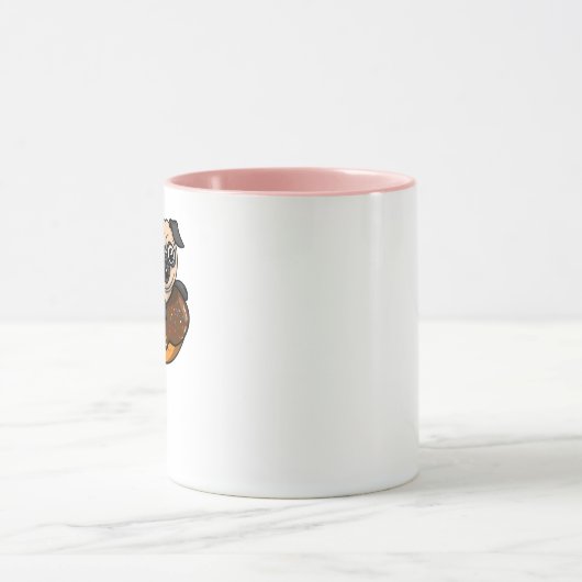 Cute Pug Dog Donut Lover Pet Mok (Midden)