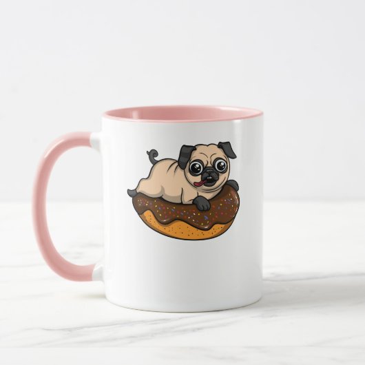 Cute Pug Dog Donut Lover Pet Mok (Links)