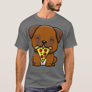 Cute Pug Dog Eating Pizza Funny Foodie T-shirt Kin