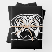 Cute Pug Dog Face Sketch | Pug Lovers Inpakpapier Vel (In situ)