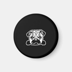 Cute Pug Dog Face Sketch Pug Lovers Magneet