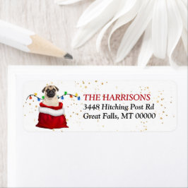 Cute Pug Dog Gift Return-adres Etiket