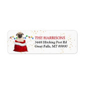 Cute Pug Dog Gift Return-adres Etiket (Voorkant)