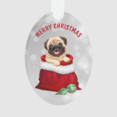 Cute Pug Dog Gift Surprise Ornament (voorkant)