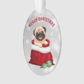 Cute Pug Dog Gift Surprise Ornament (voorkant)