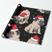 Cute Pug Dog Gift Wrap | kerstpapier Cadeaupapier (Uitgerold)