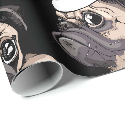 Cute Pug Dog Gift Wrap | kerstpapier Cadeaupapier (Rol Hoek)
