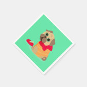 Cute pug dog girl's verjaardagsfeest servet (Hoek)