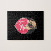 Cute Pug Dog Hearts Pug Valentijns Gift Legpuzzel (Horizontaal)