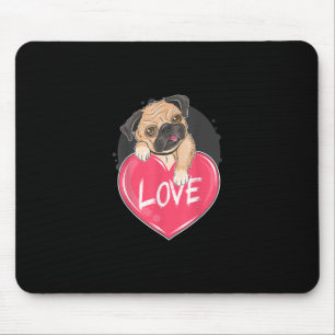 Cute Pug Dog Hearts Pug Valentijns Gift Muismat
