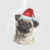 Cute Pug Dog Holiday Christmas Photo Ornament (achterkant)