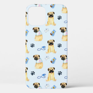 Cute Pug Dog I Love Mam Blue Case-Mate iPhone Case