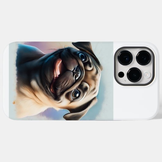 Cute pug dog i phone case (Achterkant (horizontaal))