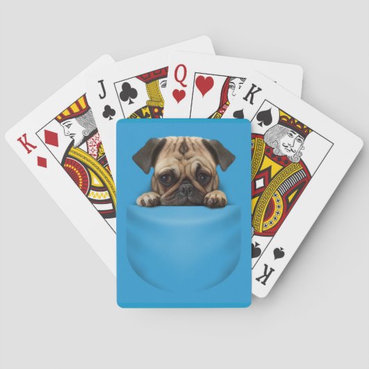 Cute Pug Dog in zak Pokerkaarten (Achterkant)